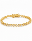 Cool Hearts Tennis Bracelet - Gold