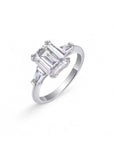 Classic Emerald Engagement Ring - 925