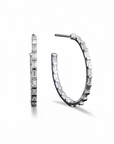 Large Baguette Hoops - Platinum