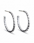 Large Baguette Hoops - Platinum