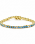Turquoise Loves Diamonds Tennis (Brass) - Gold