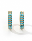 Turquoise Pave Hoopsies