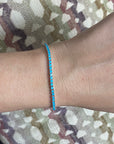 Turquoise Tennis Bracelet 2mm - 925 Sterling Silver