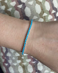 Turquoise Tennis Bracelet 2mm - 925 Sterling Silver