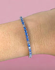 Aqua & Diamond Tennis Bracelet