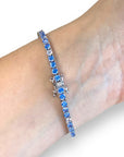 Aqua & Diamond Tennis Bracelet