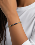 Bonbon Bezel Tennis Bracelet - Blue