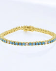 Turquoise Loves Diamonds Tennis (Brass) - Gold