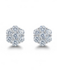 Moissanite Flower Stud
