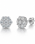 Moissanite Flower Stud