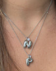 Bubble Initial - Silver - Round Link Chain