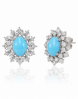 Blue Raspberry Halo Stud Earrings - Queens Candy