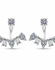 Aretes stud de moissanita 6ct en plata 925 esterlina, vista frontal