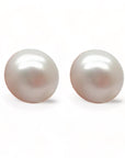 Button Semi Round Pearl Studs