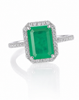 Pistachio Halo Ring - Emerald - Queens Candy