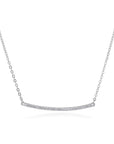 Collar Queens Candy de plata 925 con baño de platino y barrita curva decorada con brillantes zircones