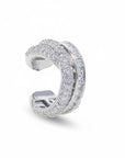 Ear cuff Queens Candy de cobre bañado en platino con circonitas brillantes en diseño pavé para un look elegante