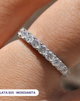Moissanite Full Eternity 4mm - de cerca: plata 925 y moissanita - Queens Candy
