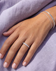 Moissanite Half Eternity - combinado en un stack - Queens Candy