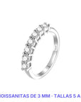 Moissanite Half Eternity - medidas y tallas - Queens Candy