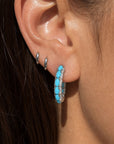 Turquoise Candy Hoops - combinadas en un ear stack - Queens Candy