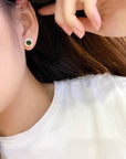 Small Emerald Studs