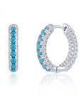 Turquoise & Diamond Hoops