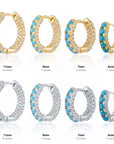 Turquoise & Diamond Hoops