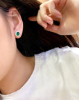 Small Emerald Studs