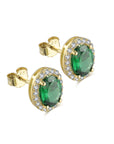 Small Emerald Studs