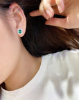 Small Emerald Studs