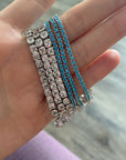 Turquoise Tennis Bracelet 2mm - 925 Sterling Silver