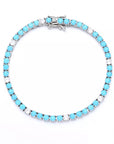 Turquoise Loves Diamonds Tennis (Brass)