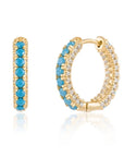 Turquoise & Diamond Hoops