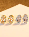 Cool Shape Studs & Necklace Set - Pear