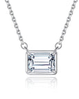 One Carat Emerald Cut Moissanite Necklace