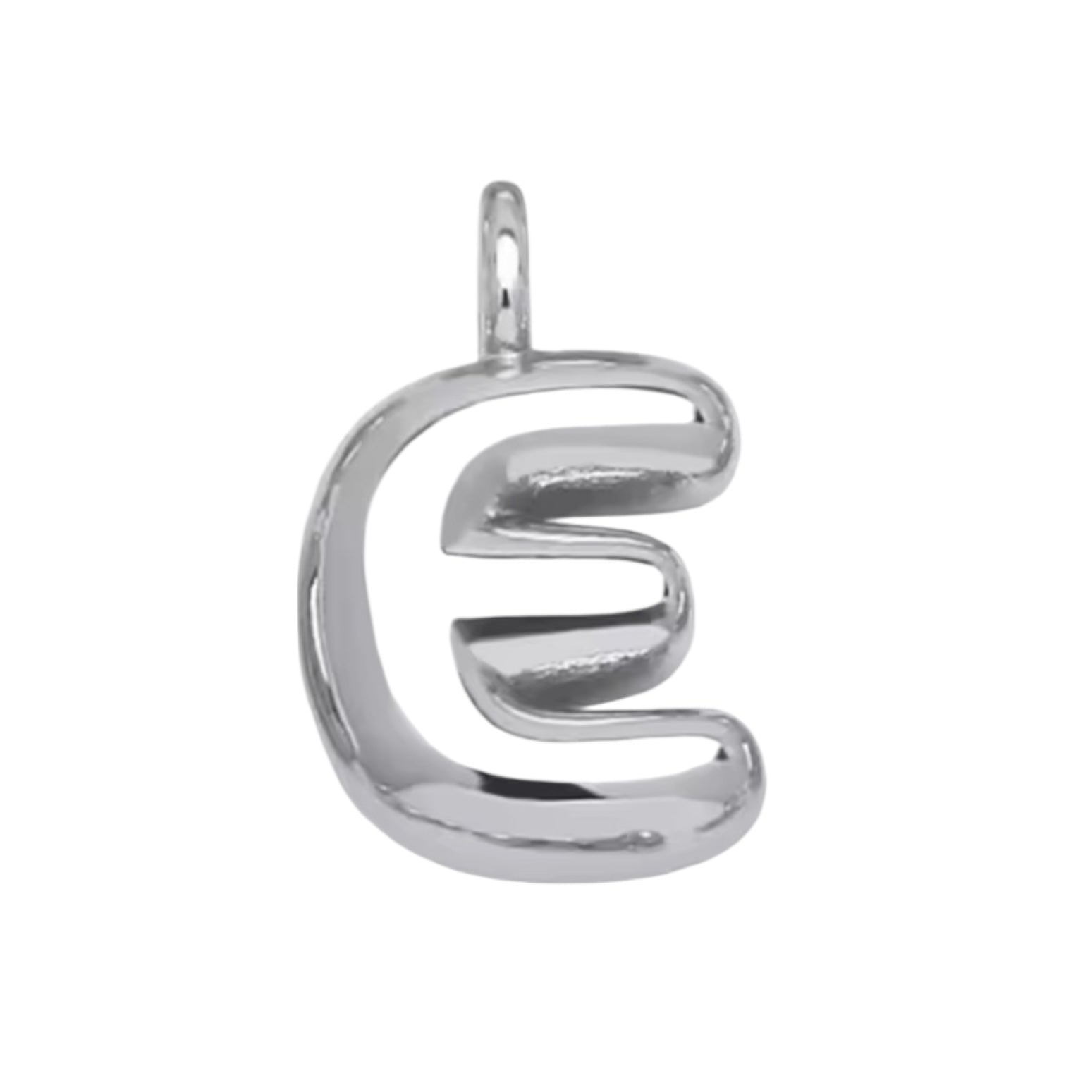 Initial Bubble for Necklace - Platinum
