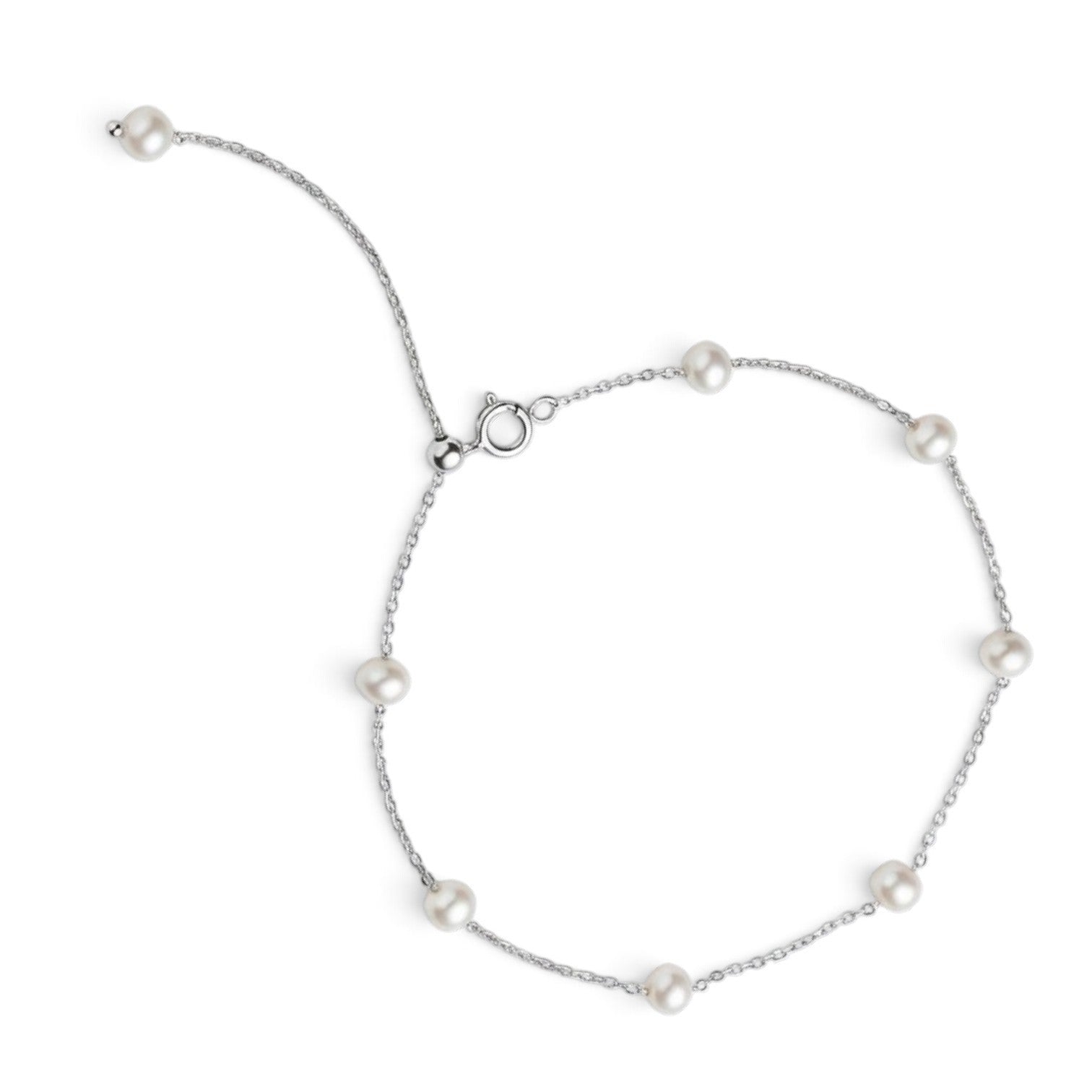 Pearl by the Yard Chain Bracelet - Silver