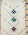 Blooming Flower Necklace Ruby