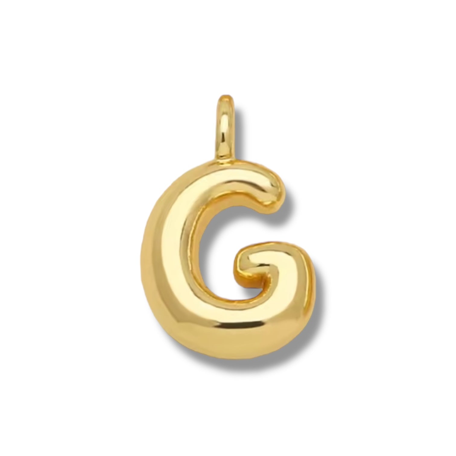 Initial Bubble for Necklace - Gold