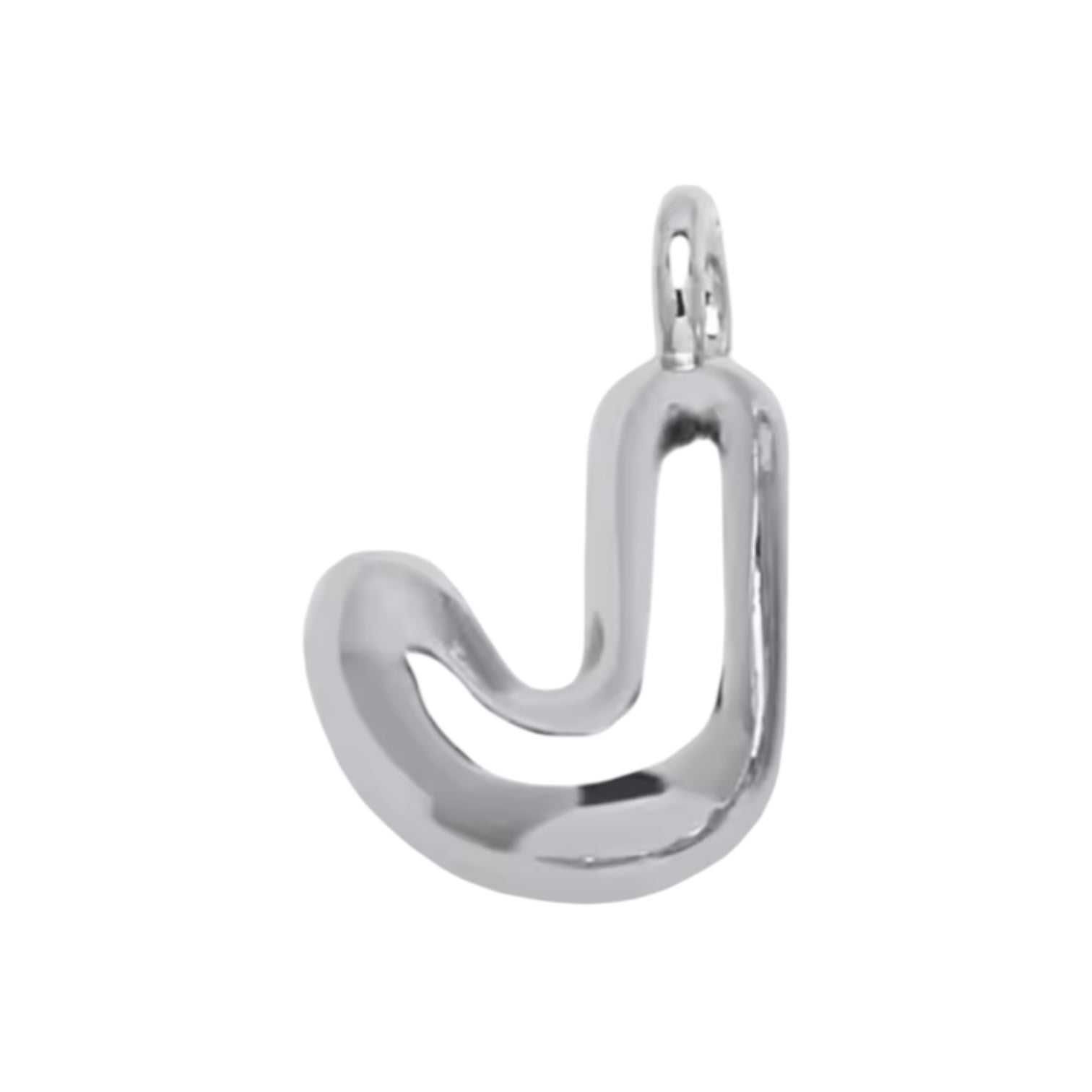 Initial Bubble for Necklace - Platinum