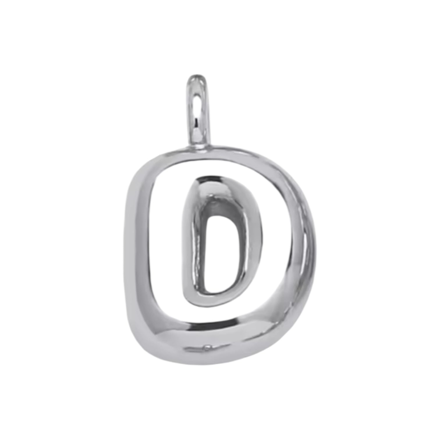 Initial Bubble for Necklace - Platinum