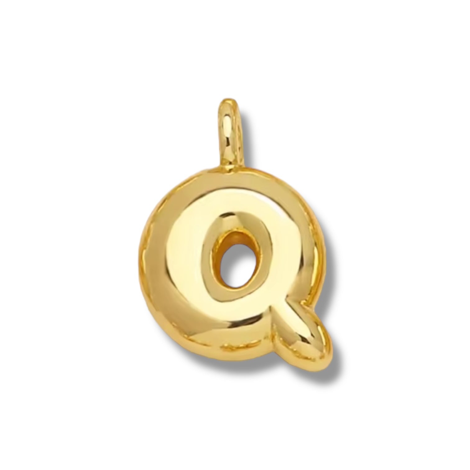 Initial Bubble for Necklace - Gold