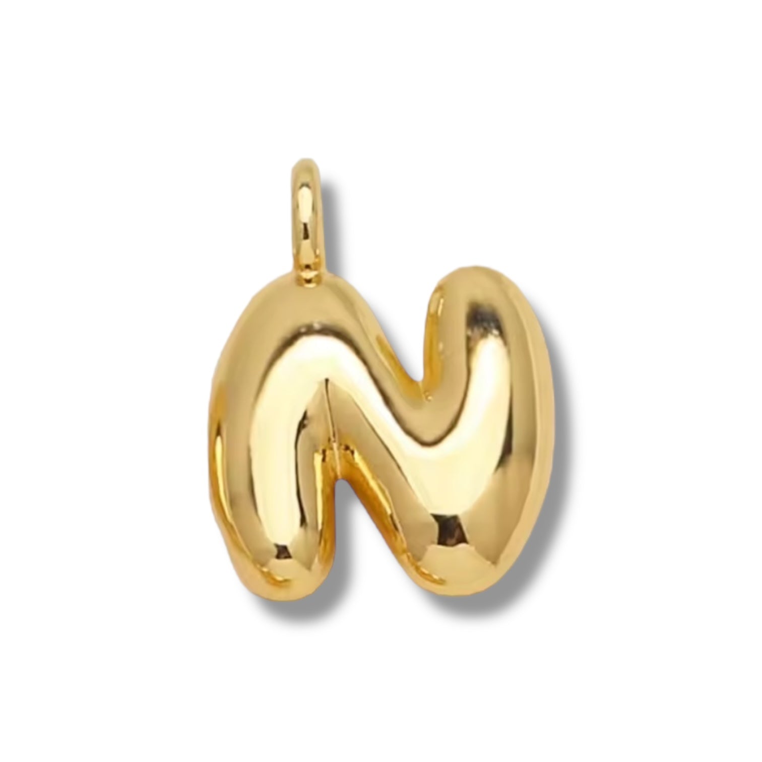 Initial Bubble for Necklace - Gold