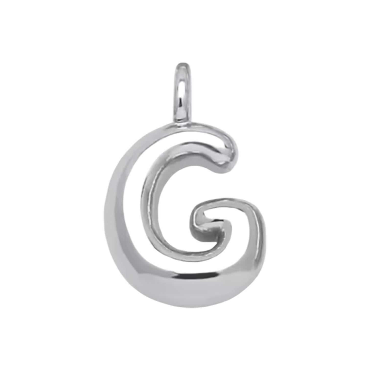 Initial Bubble for Necklace - Platinum