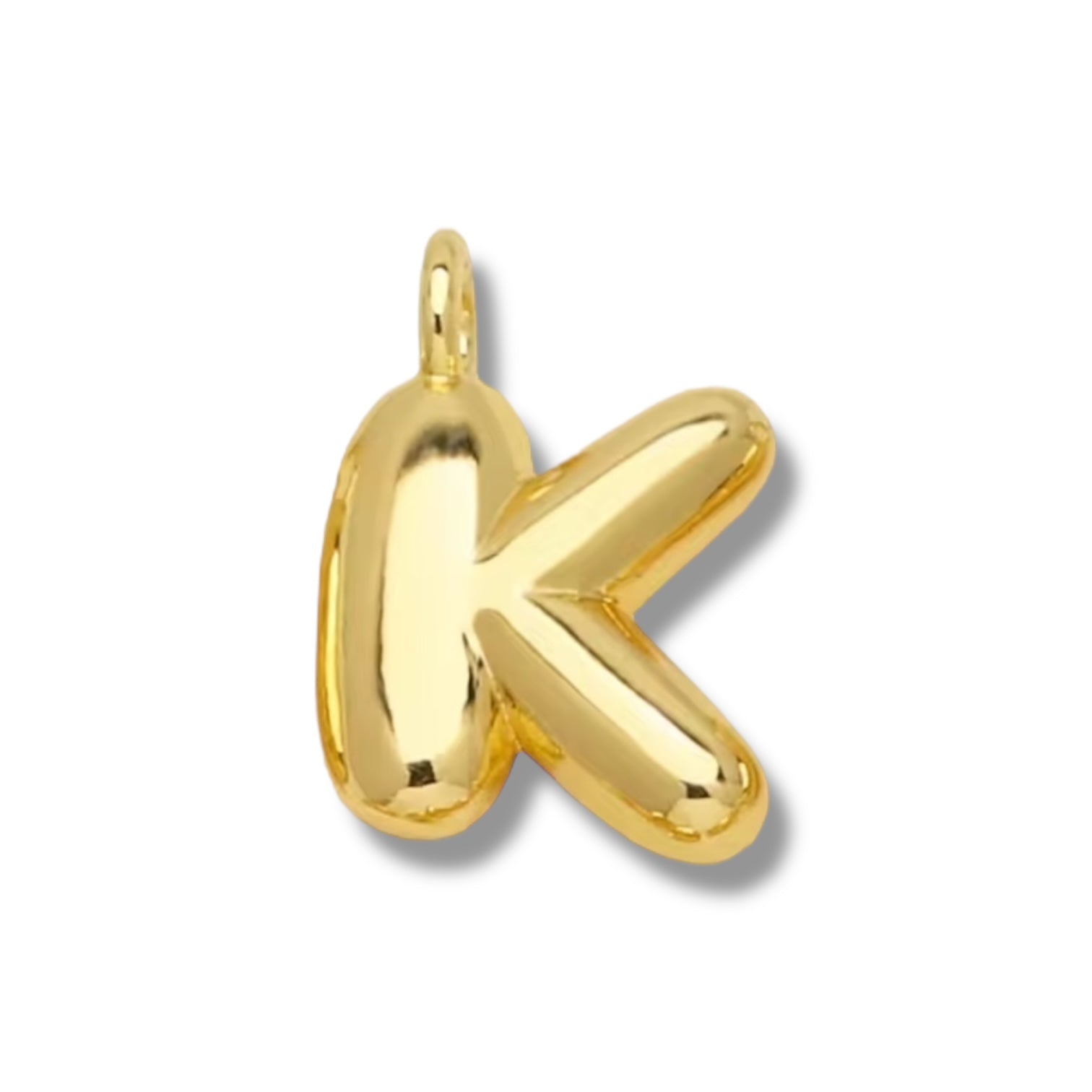 Initial Bubble for Necklace - Gold