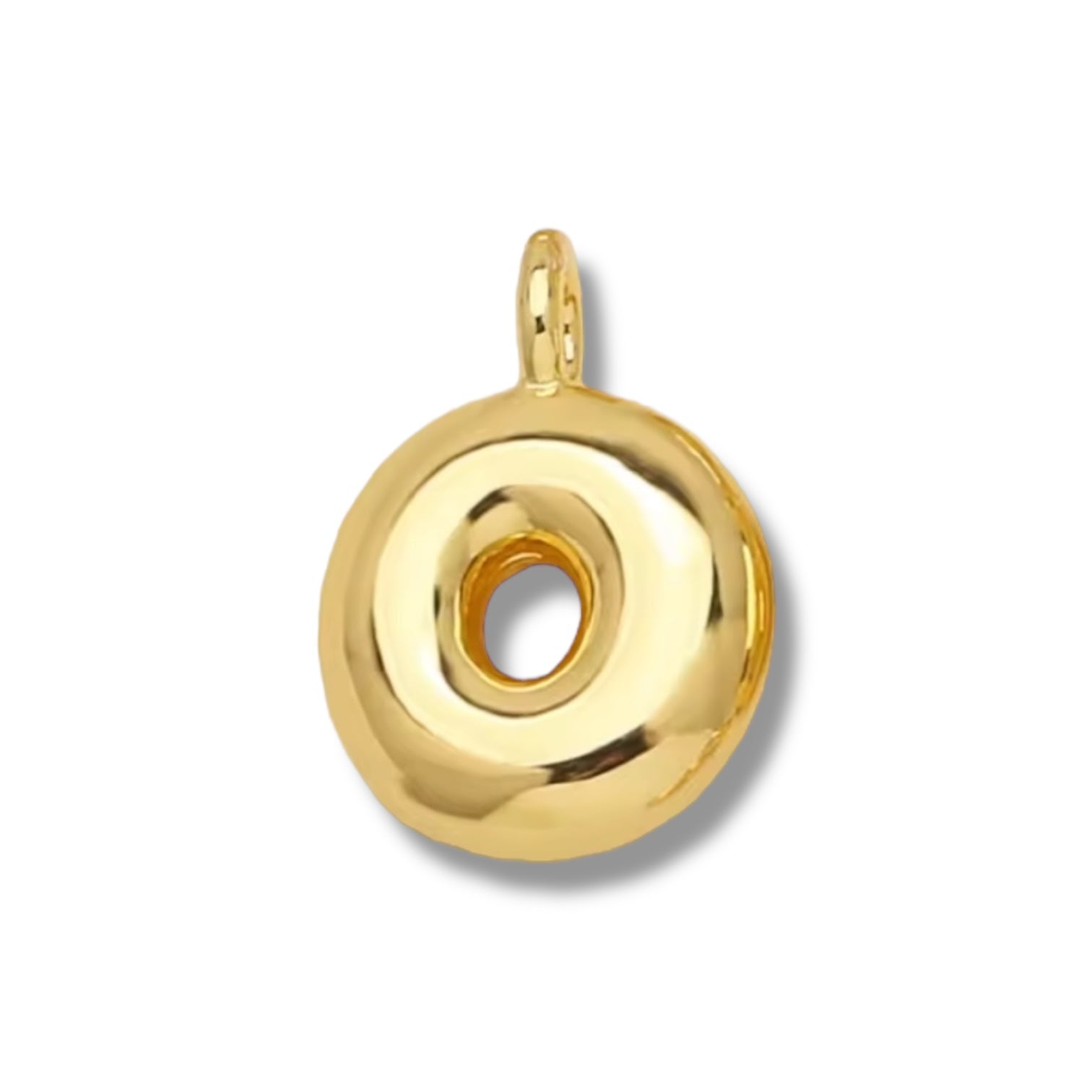 Initial Bubble for Necklace - Gold