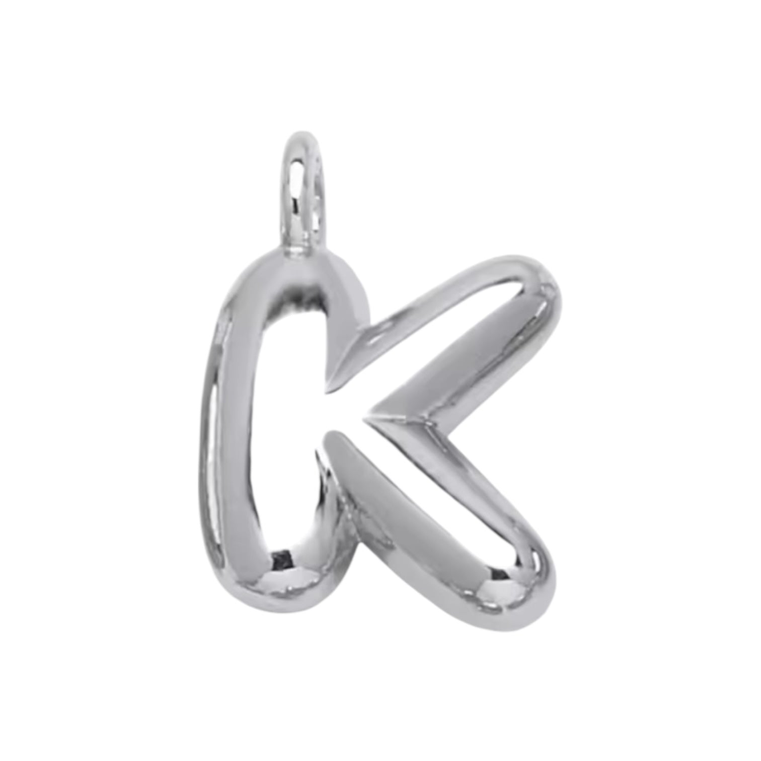 Initial Bubble for Necklace - Platinum