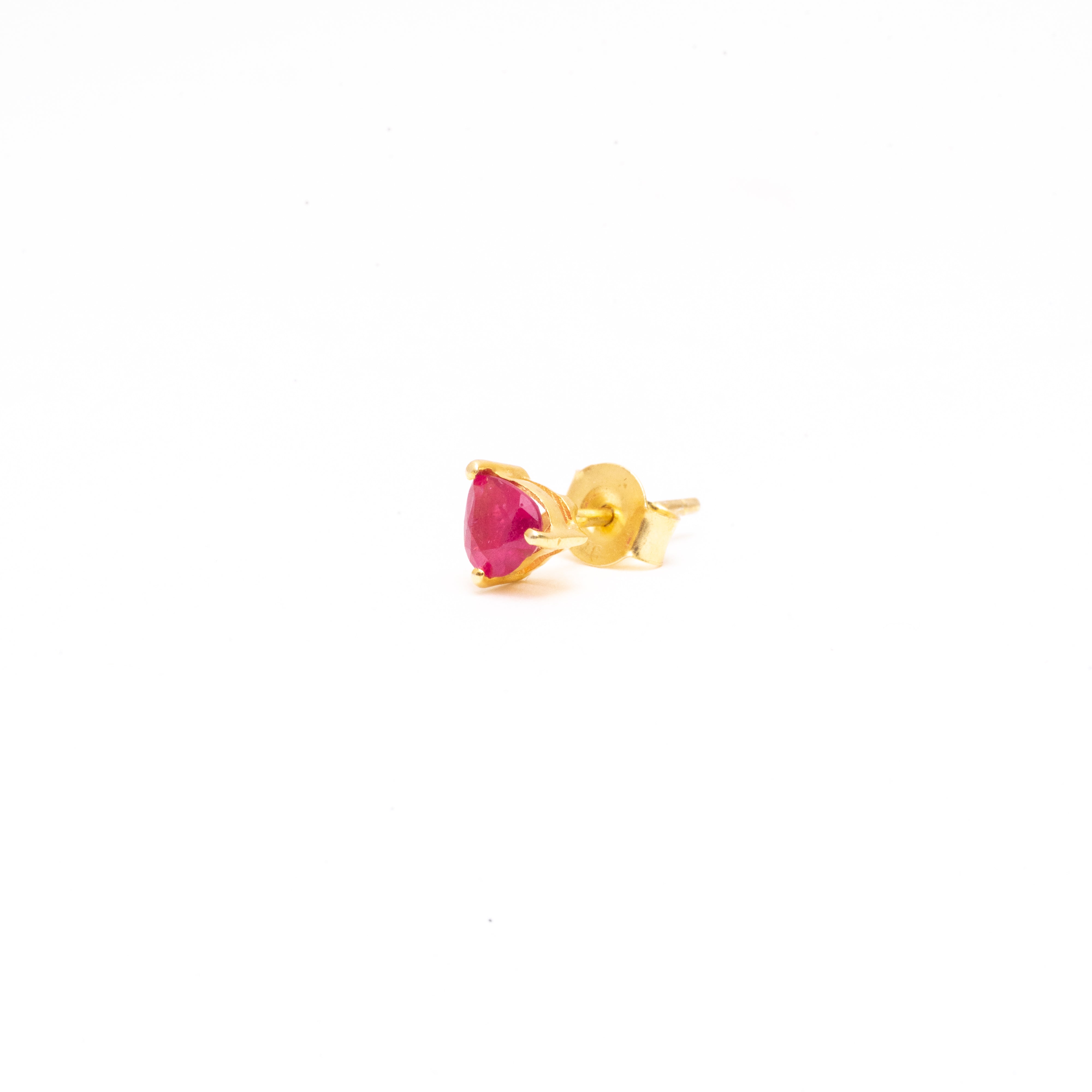 Natural Ruby Heart Studs
