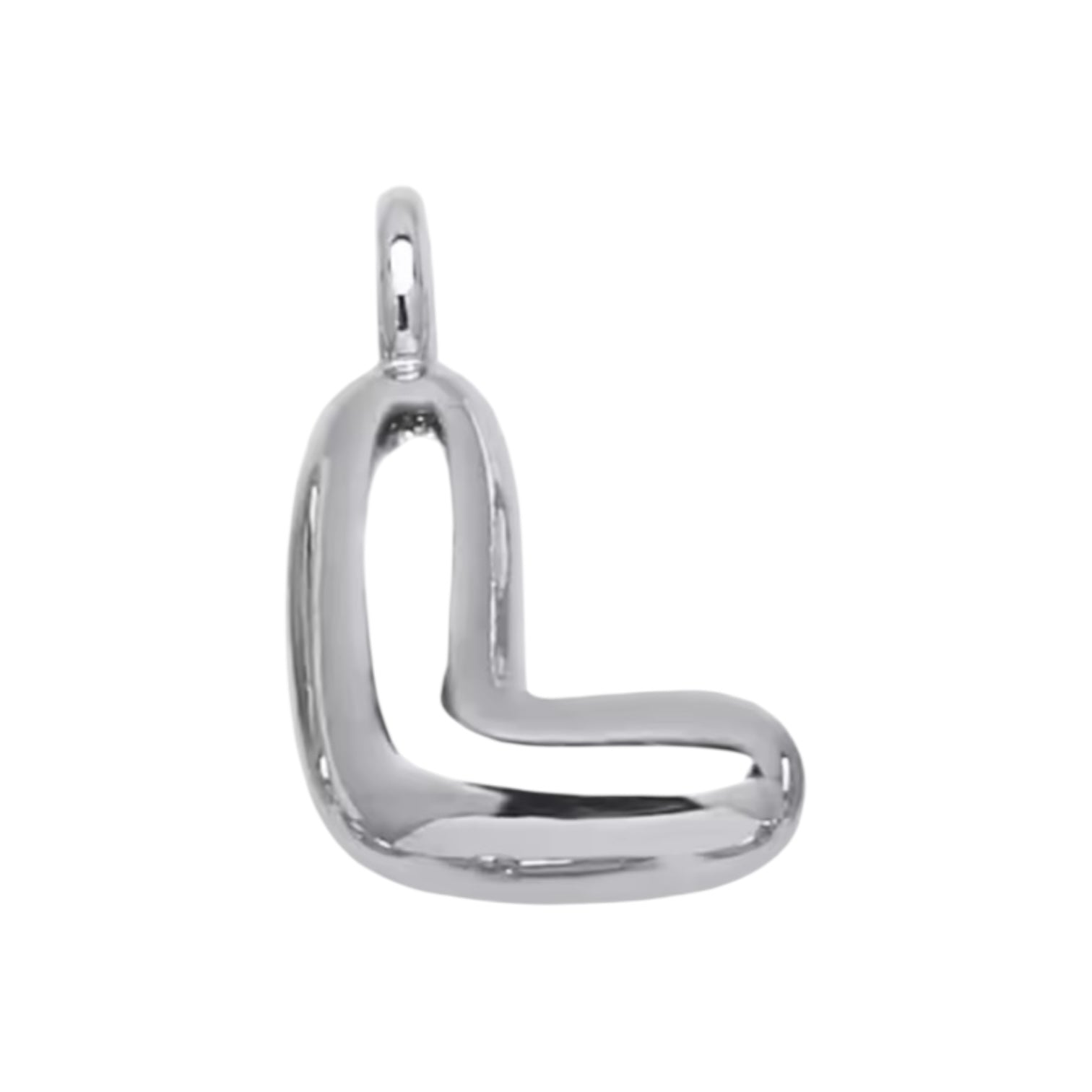 Initial Bubble for Necklace - Platinum
